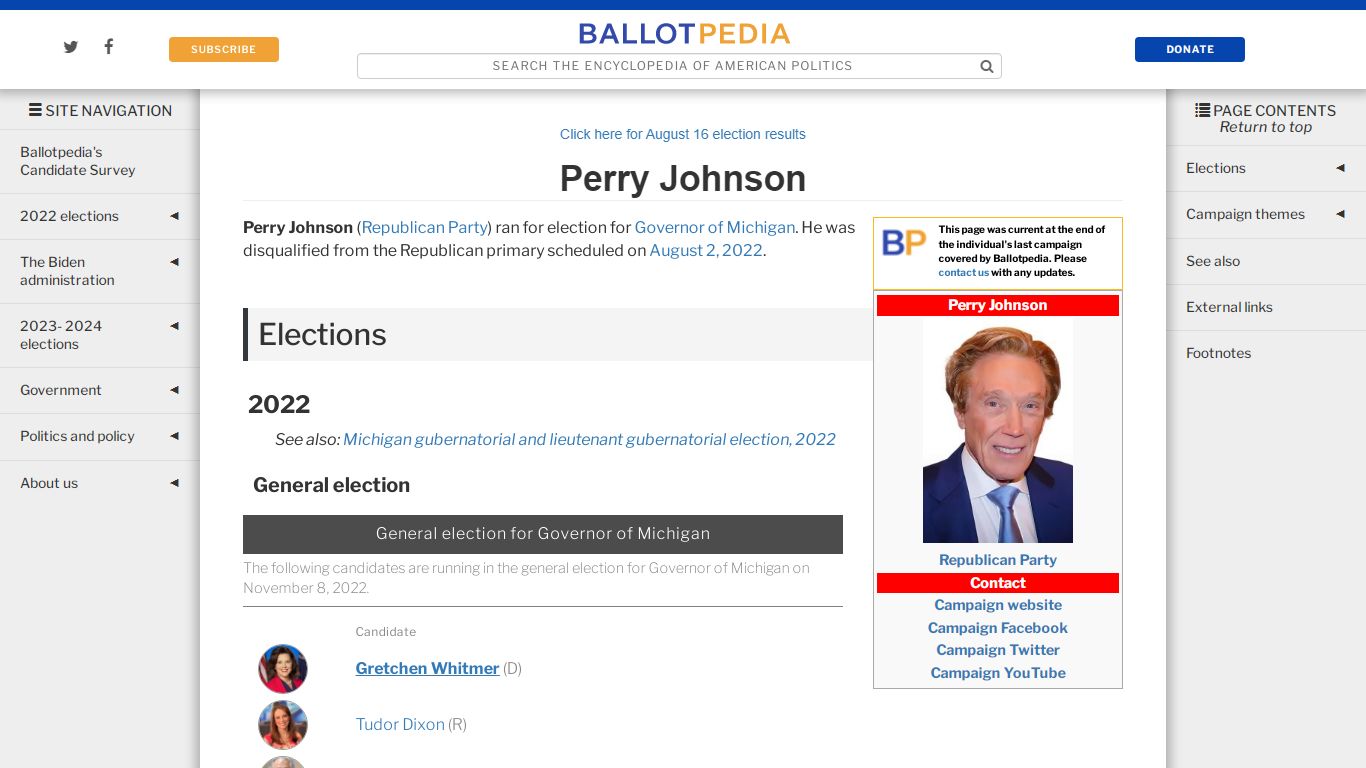 Perry Johnson - Ballotpedia