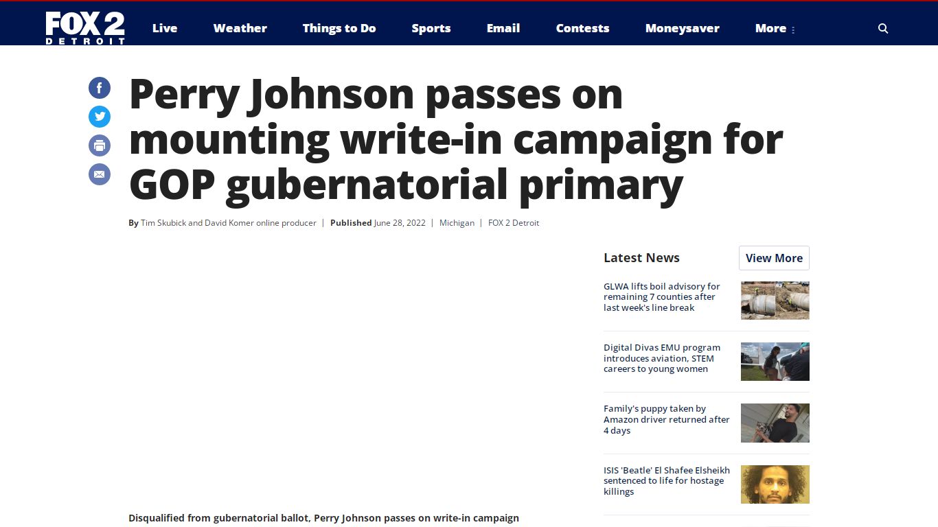 Perry Johnson passes on mounting write-in campaign for GOP ...